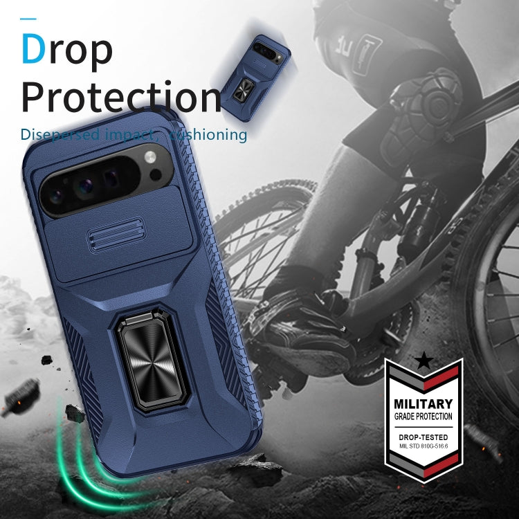 For Google Pixel 9 Pro XL Sliding Camshield Holder Phone Case(Blue)