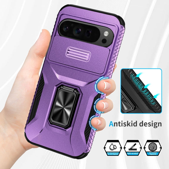 For Google Pixel 9 Pro XL Sliding Camshield Holder Phone Case(Purple)