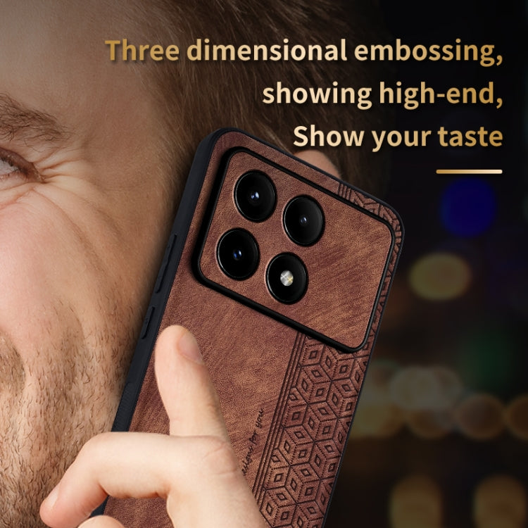 For Xiaomi Redmi K70 AZNS 3D Embossed Skin Feel Phone Case(Dark Green)