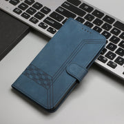 For Google Pixel 9 Pro Cubic Skin Feel Flip Leather Phone Case(Blue)