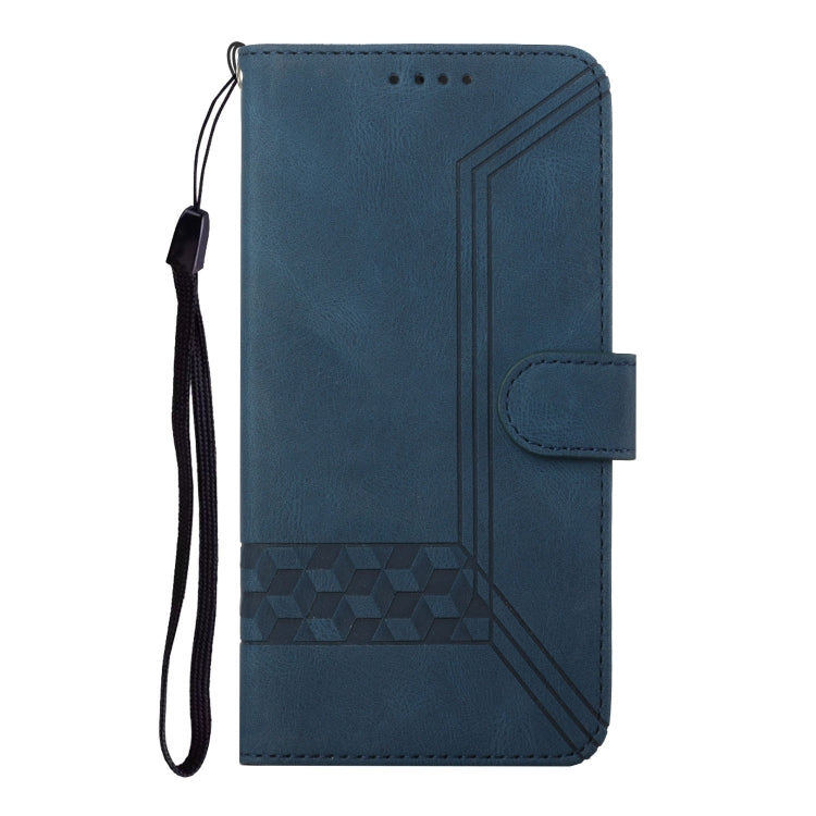 For Google Pixel 9 Pro Cubic Skin Feel Flip Leather Phone Case(Blue)