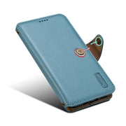 For iPhone 15 Plus Denior Cowhide Texture Wallet Style Leather Phone Case(Blue)