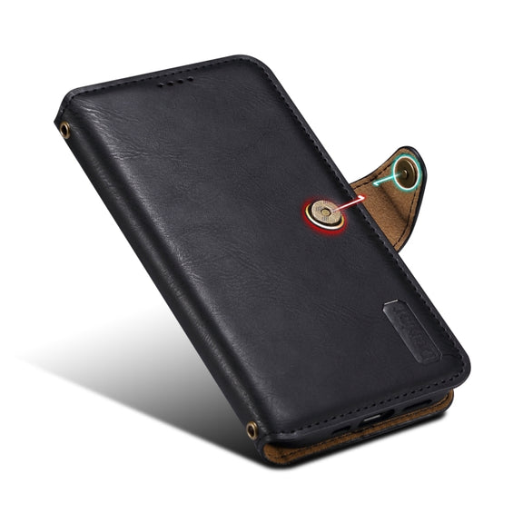 For iPhone 16 Pro Max Denior Cowhide Texture Wallet Style Leather Phone Case(Black)