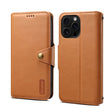 For iPhone 16 Pro Max Denior Cowhide Texture Wallet Style Leather Phone Case(Khaki) - free shipping - PMC TechLife - Order now!