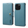 For iPhone 16 Pro Denior Cowhide Texture Wallet Style Leather Phone Case(Blue) - free shipping - PMC TechLife - Order now!