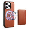 For iPhone 15 Pro Max Denior Cowhide Texture Leather MagSafe Detachable Wallet Phone Case(Brown) - iPhone 15 Pro Max Cases by Denior | Online Shopping South Africa | PMC TechLife | Buy Now Pay Later Mobicred
