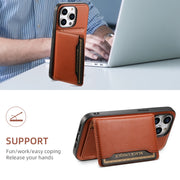 For iPhone 14 Pro Denior Cowhide Texture Leather MagSafe Detachable Wallet Phone Case(Brown)