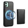 For iPhone 11 Denior Cowhide Texture Leather MagSafe Detachable Wallet Phone Case(Black) - iPhone 11 Cases by Denior | Online Shopping South Africa | PMC TechLife | Buy Now Pay Later Mobicred