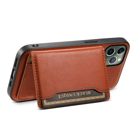 For iPhone 11 Pro Denior Cowhide Texture Leather MagSafe Detachable Wallet Phone Case(Brown)