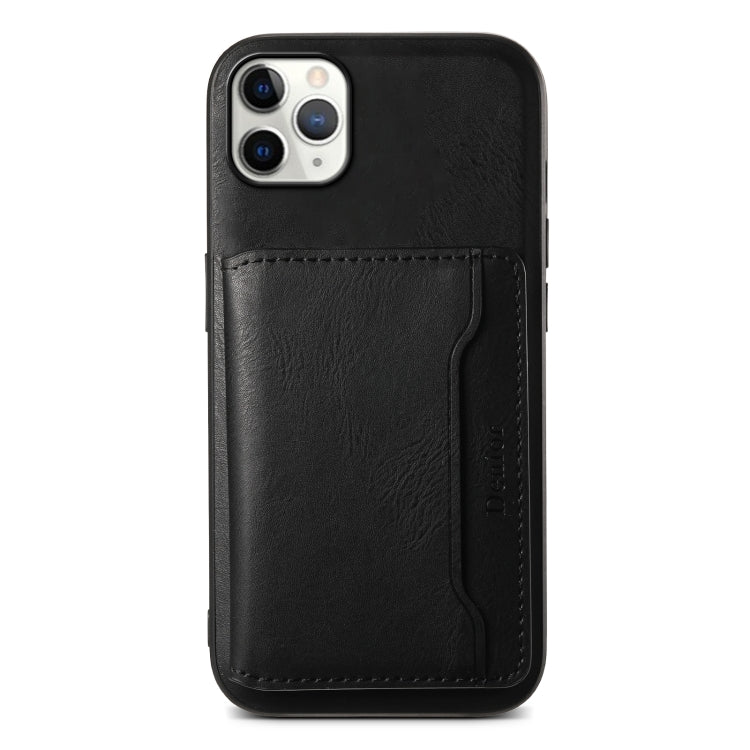 For iPhone 11 Pro Max Denior Cowhide Texture Leather MagSafe Detachable Wallet Phone Case(Black)
