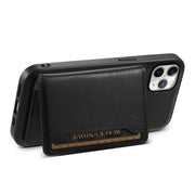 For iPhone 11 Pro Max Denior Cowhide Texture Leather MagSafe Detachable Wallet Phone Case(Black)