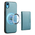 For iPhone XR Denior Cowhide Texture Leather MagSafe Detachable Wallet Phone Case(Blue) - More iPhone Cases by Denior | Online Shopping South Africa | PMC TechLife | Buy Now Pay Later Mobicred
