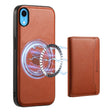 For iPhone XR Denior Cowhide Texture Leather MagSafe Detachable Wallet Phone Case(Brown) - More iPhone Cases by Denior | Online Shopping South Africa | PMC TechLife | Buy Now Pay Later Mobicred