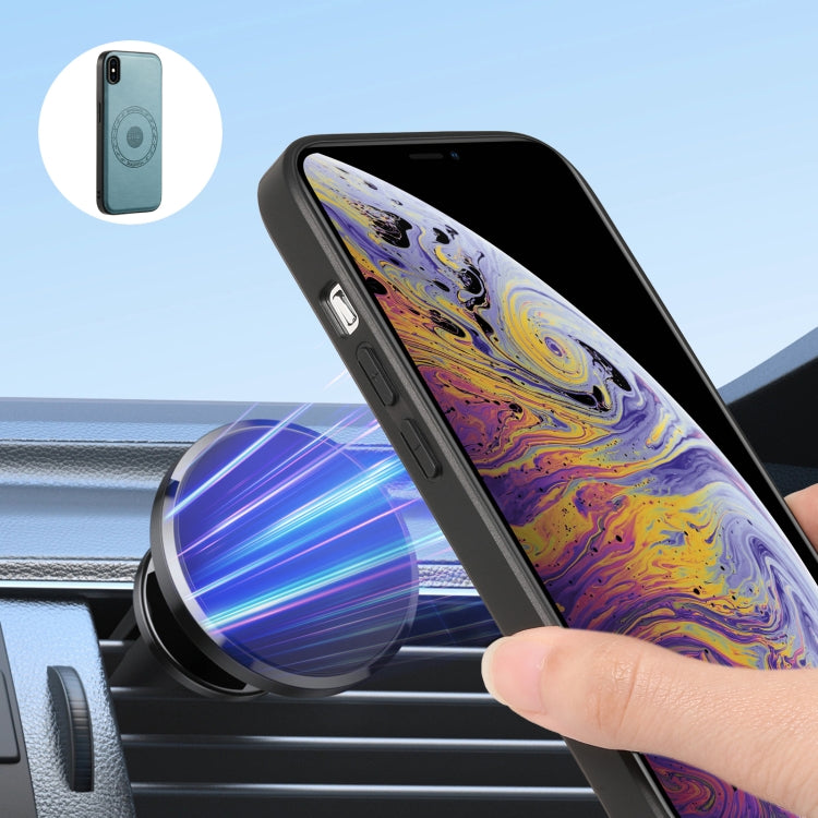 For iPhone XS Max Denior Cowhide Texture Leather MagSafe Detachable Wallet Phone Case(Blue)