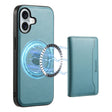For iPhone 16 Plus Denior Cowhide Texture Leather MagSafe Detachable Wallet Phone Case(Blue) - iPhone 16 Plus Cases by Denior | Online Shopping South Africa | PMC TechLife | Buy Now Pay Later Mobicred