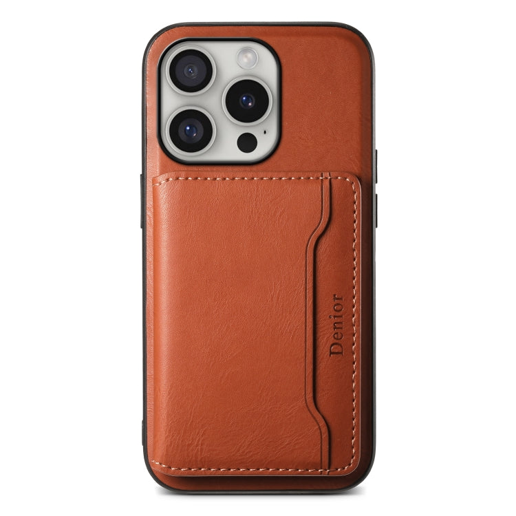 For iPhone 16 Pro Denior Cowhide Texture Leather MagSafe Detachable Wallet Phone Case(Brown)