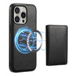 For iPhone 16 Pro Max Denior Cowhide Texture Leather MagSafe Detachable Wallet Phone Case(Black) - iPhone 16 Pro Max Cases by Denior | Online Shopping South Africa | PMC TechLife | Buy Now Pay Later Mobicred