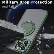 For iPhone 12 Pro Max 360-degree Rotating MagSafe Magnetic Holder Phone Case(Green)