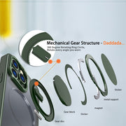 For iPhone 12 Pro Max 360-degree Rotating MagSafe Magnetic Holder Phone Case(Green)