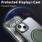 For iPhone 15 360-degree Rotating MagSafe Magnetic Holder Phone Case(Green)