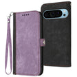 For Google Pixel 9 Side Buckle Double Fold Hand Strap Leather Phone Case(Purple) - Google Cases by PMC TechLife | Online Shopping South Africa | PMC TechLife | Buy Now Pay Later Mobicred