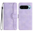 For Google Pixel 9 Pro Heart Pattern Skin Feel Leather Phone Case(Purple) - Google Cases by PMC TechLife | Online Shopping South Africa | PMC TechLife | Buy Now Pay Later Mobicred