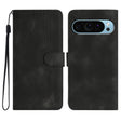For Google Pixel 9 Heart Pattern Skin Feel Leather Phone Case(Black) - Google Cases by PMC TechLife | Online Shopping South Africa | PMC TechLife | Buy Now Pay Later Mobicred