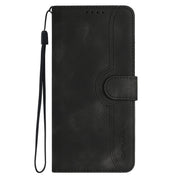 For Google Pixel 9 Heart Pattern Skin Feel Leather Phone Case(Black)