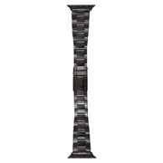 For Apple Watch Series 9 41mm Three-Bead Stainless Steel Watch Band(Black)