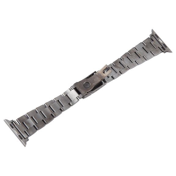 For Apple Watch SE 2022 40mm Three-Bead Stainless Steel Watch Band(Gun Color)