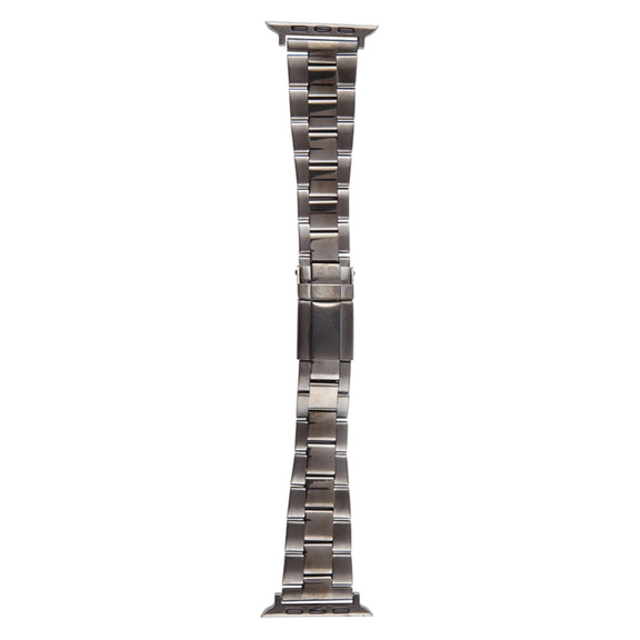 For Apple Watch SE 40mm Three-Bead Stainless Steel Watch Band(Gun Color)
