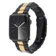 For Apple Watch SE 44mm Three-Bead Stainless Steel Watch Band(Black Gold) - Watch Bands by PMC TechLife | Online Shopping South Africa | PMC TechLife