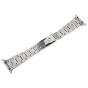 For Apple Watch SE 44mm Three-Bead Stainless Steel Watch Band(Silver Rose Gold)