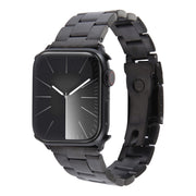 For Apple Watch Series 5 40mm Three-Bead Stainless Steel Watch Band(Black)