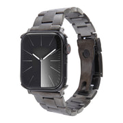 For Apple Watch 42mm Three-Bead Stainless Steel Watch Band(Gun Color)