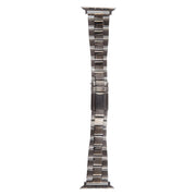 For Apple Watch 42mm Three-Bead Stainless Steel Watch Band(Gun Color)