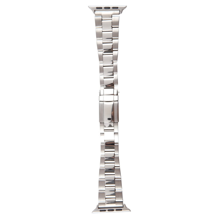 For Apple Watch 42mm Three-Bead Stainless Steel Watch Band(Silver)