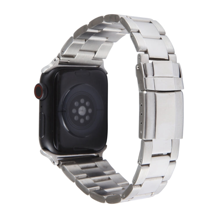 For Apple Watch 38mm Three-Bead Stainless Steel Watch Band(Silver)