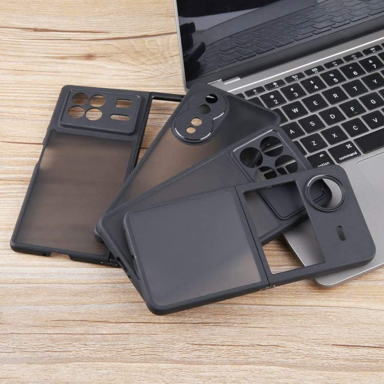 For OPPO A2 Pro Fine Pore Matte Black TPU + PC Phone Case