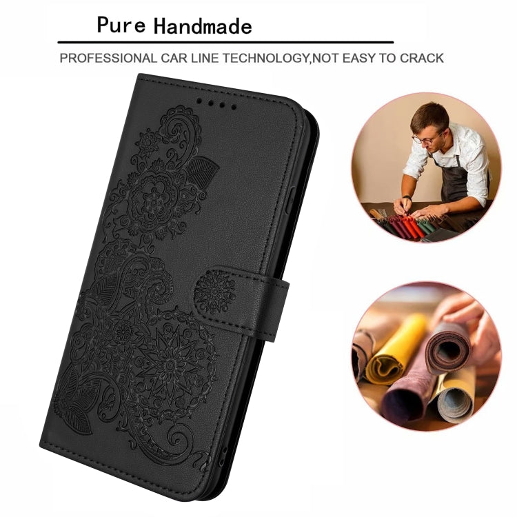 For Huawei Pura 70 Pro/70 Pro+ Datura Flower Embossed Flip Leather Phone Case(Black)