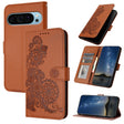 For Google Pixel 9 Pro Datura Flower Embossed Flip Leather Phone Case(Brown) - Google Cases by PMC TechLife | Online Shopping South Africa | PMC TechLife | Buy Now Pay Later Mobicred