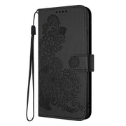 For Google Pixel 9 Datura Flower Embossed Flip Leather Phone Case(Black)