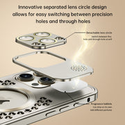 For iPhone 13 Pro Spring Buckle MagSafe Magnetic Metal Aromatherapy Phone Case(Blue)