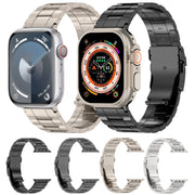 For Apple Watch 38mm Safety Buckle Trapezoid Titanium Steel Watch Band(Titanium)