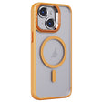 For iPhone 14 Invisible Lens Holder PC + TPU Frosted MagSafe Phone Case(Orange) - free shipping - PMC TechLife - Order now!