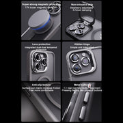 For iPhone 14 Plus Invisible Lens Holder PC + TPU Frosted MagSafe Phone Case(Blue)