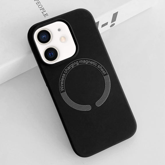 For iPhone 12 MagSafe Magnetic Liquid Silicone Phone Case(Black)