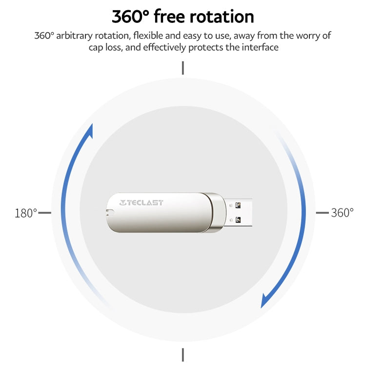 Teclast Leishen Plus Series USB3.0 Twister Flash Drive, Memory:128GB(Silver)