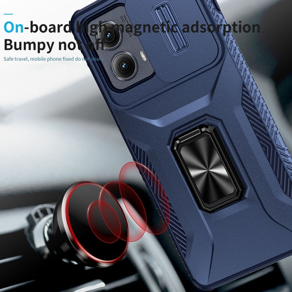 For Motorola Edge 5G 2024 Sliding Camshield Holder Phone Case(Blue)
