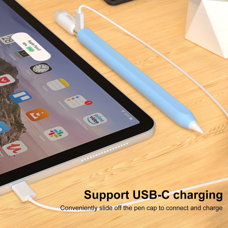 For Apple Pencil (USB-C) Transparent Jelly Stylus Protective Cover(Black)